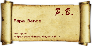 Pápa Bence névjegykártya